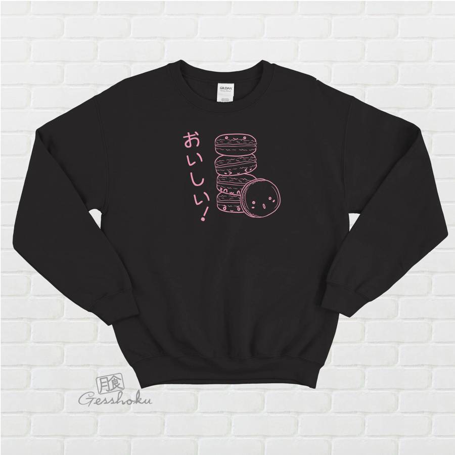 Delicious Macarons Crewneck Sweatshirt - Black