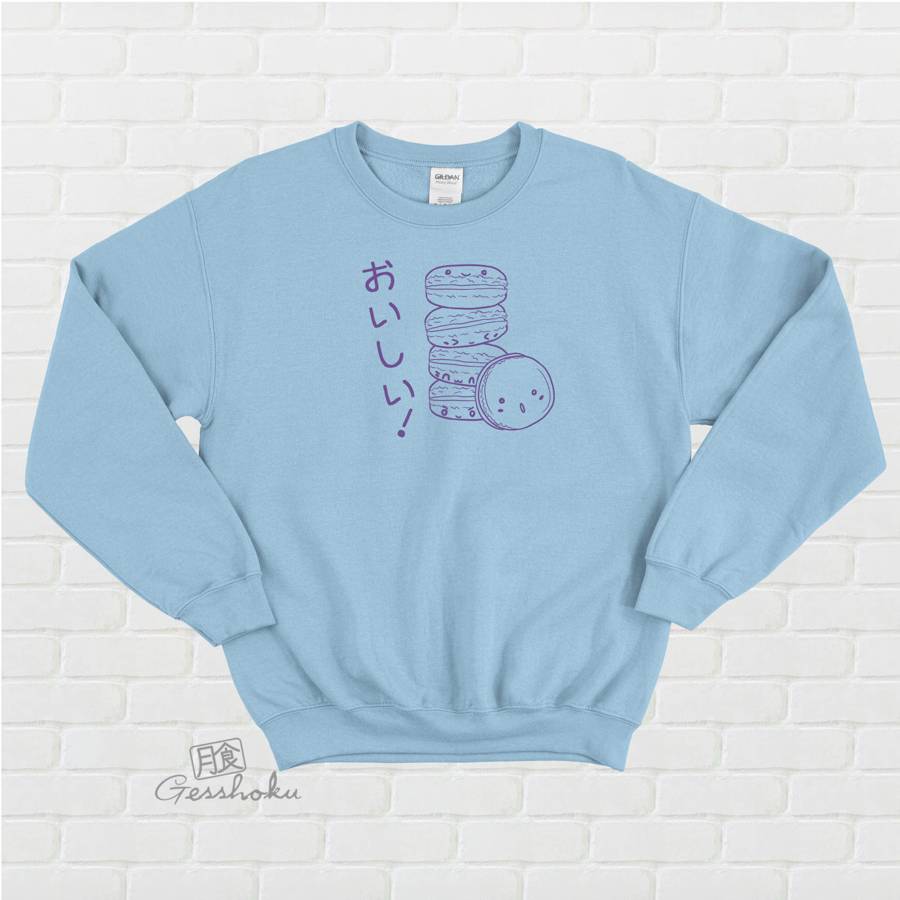 Delicious Macarons Crewneck Sweatshirt - Light Blue