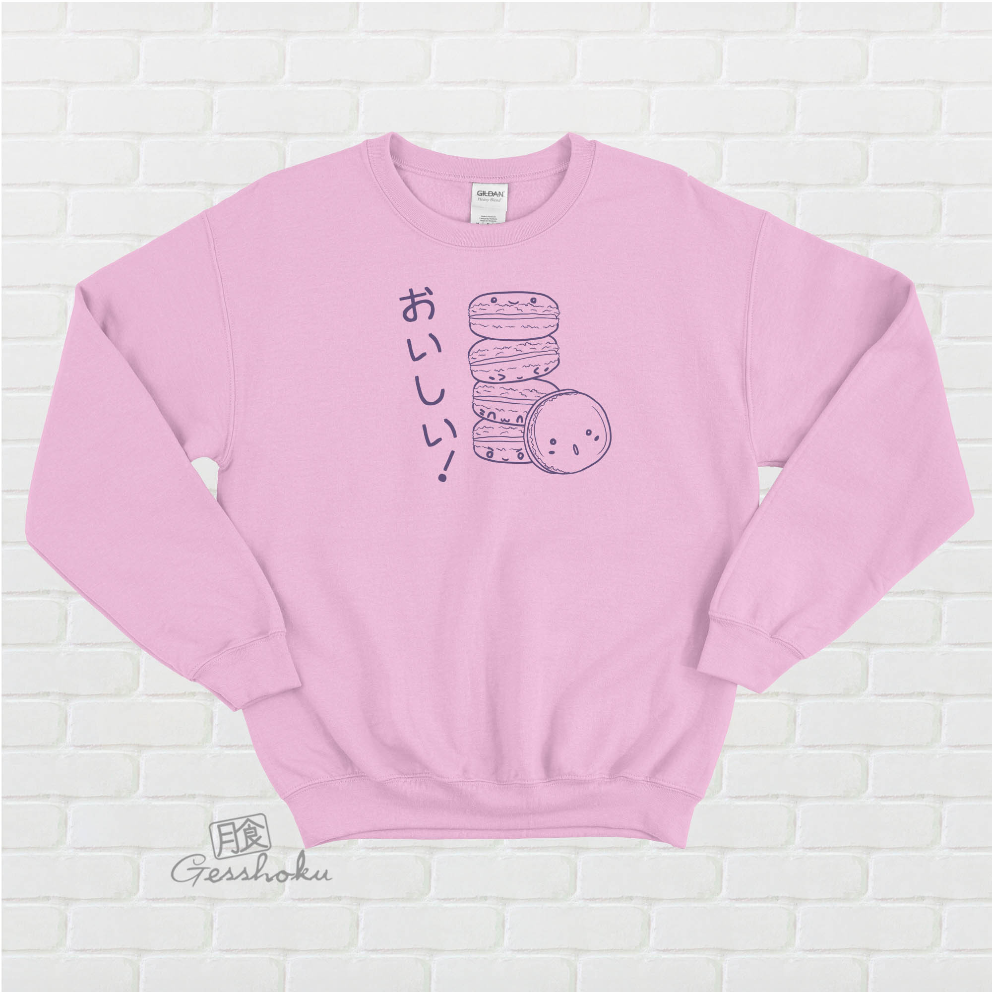 Delicious Macarons Crewneck Sweatshirt - Light Pink