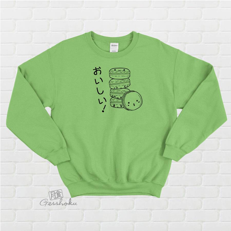 Delicious Macarons Crewneck Sweatshirt - Lime Green