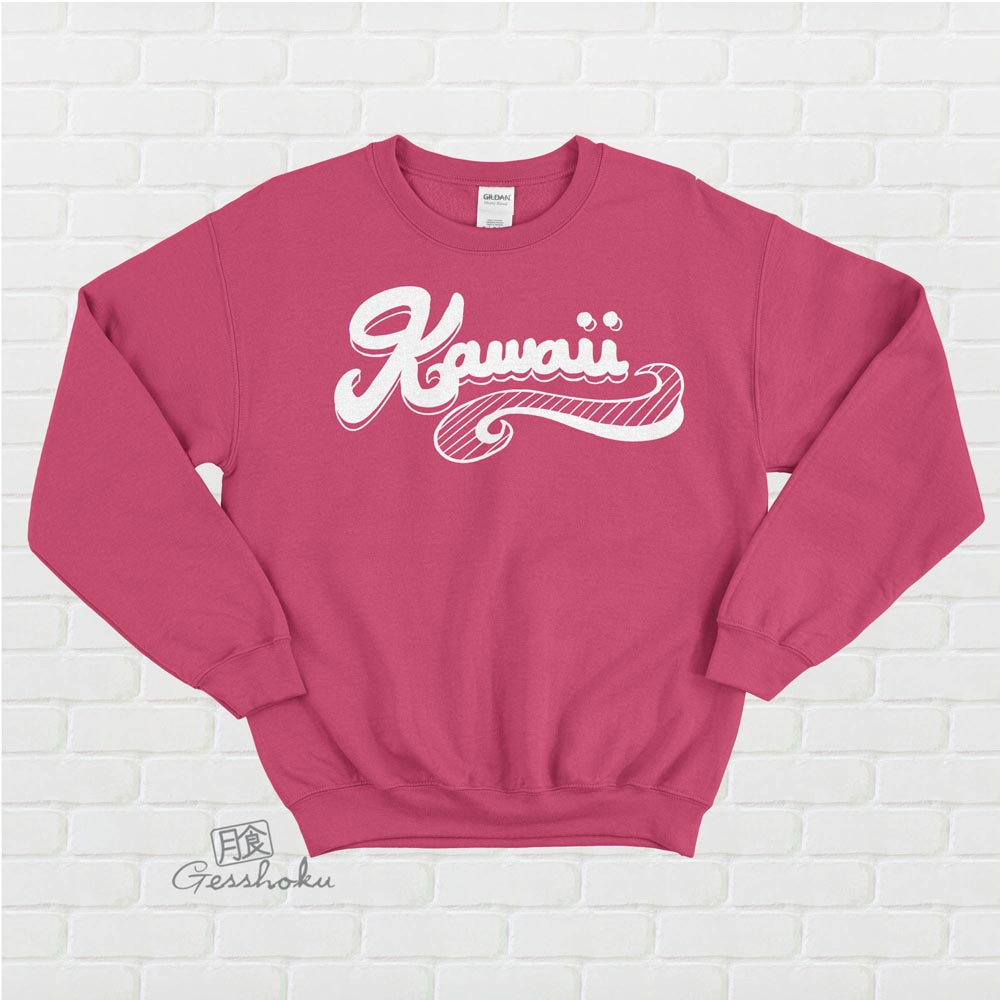 Kawaii Retro Crewneck Sweatshirt - Hot Pink