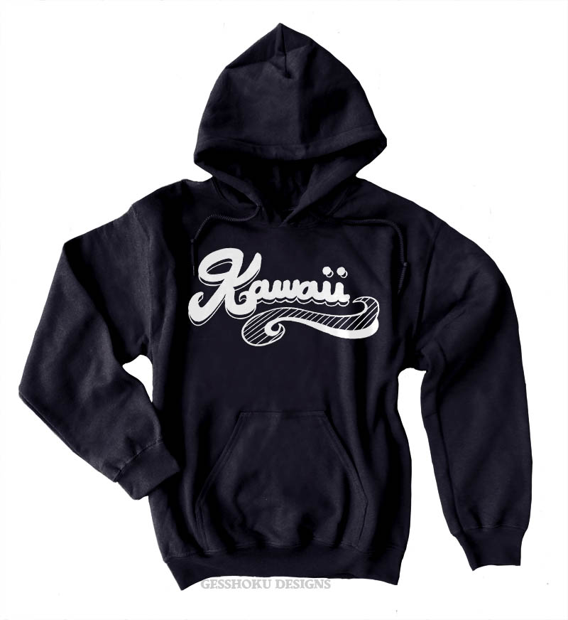 Kawaii Retro Pullover Hoodie - Black