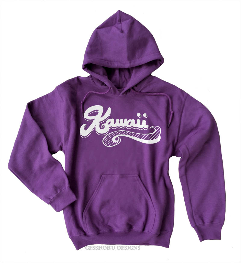 Kawaii Retro Pullover Hoodie - Purple