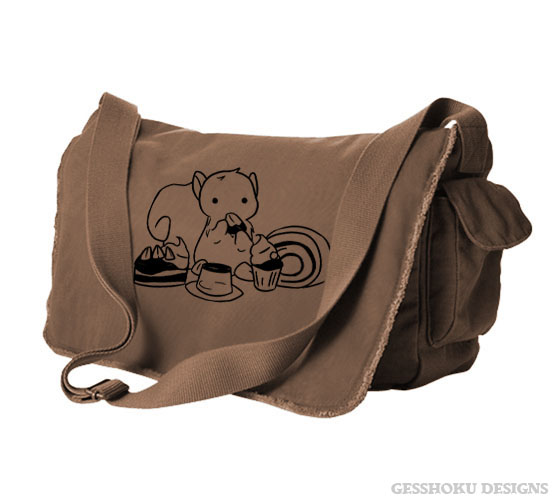 Squirrels and Sweets Messenger Bag - Brown
