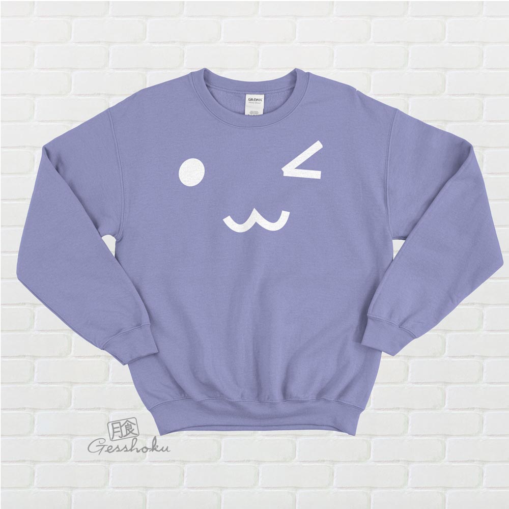 Kawaii Face Crewneck Sweatshirt - Violet