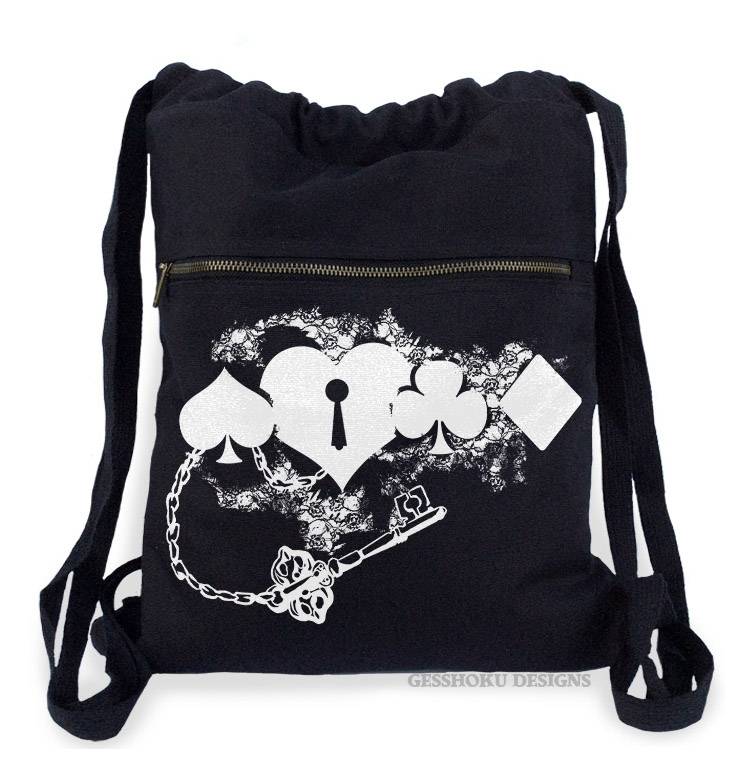 Key to My Heart Cinch Backpack - Black