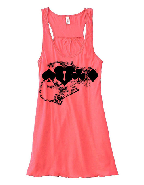 Key to My Heart Flowy Tank Top - Coral