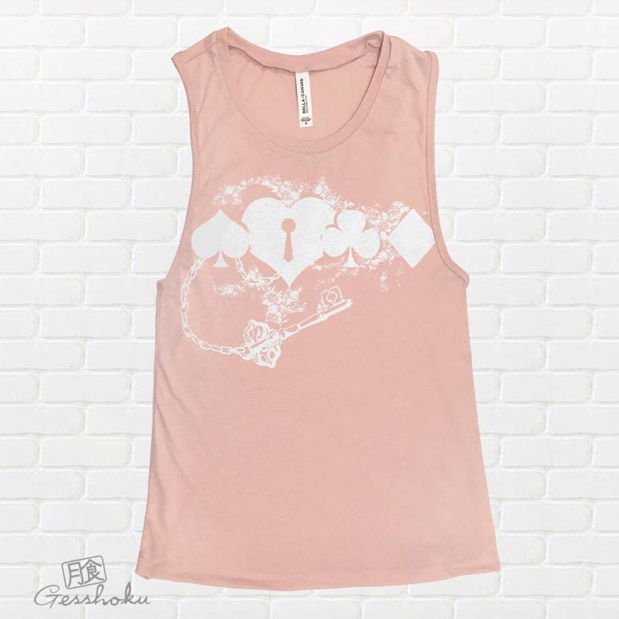 Key to My Heart Sleeveless Tank Top - Peach