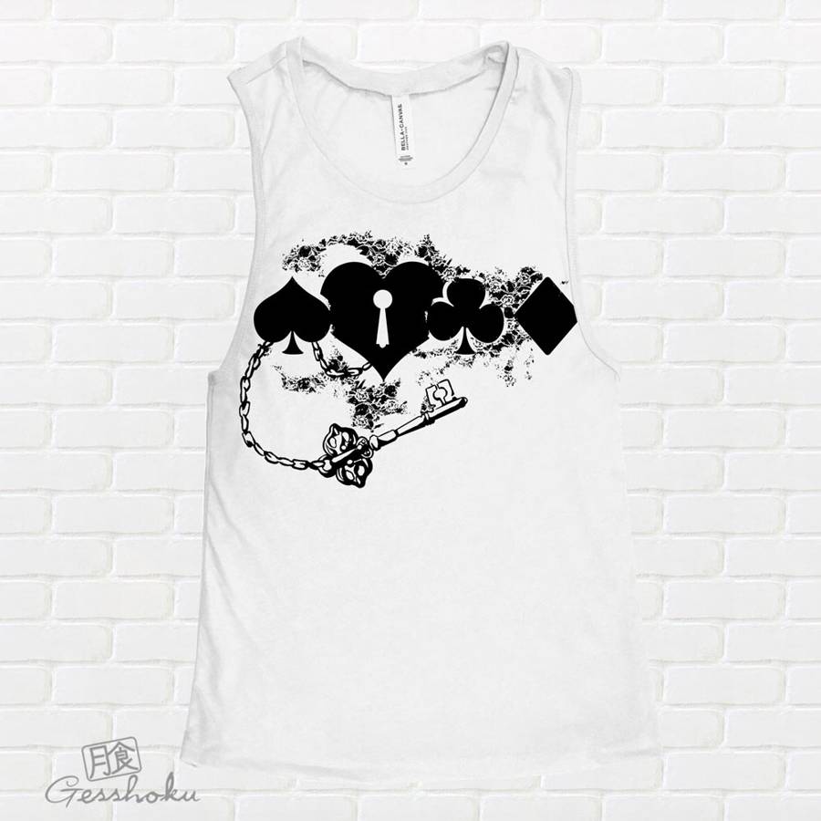 Key to My Heart Sleeveless Tank Top - White