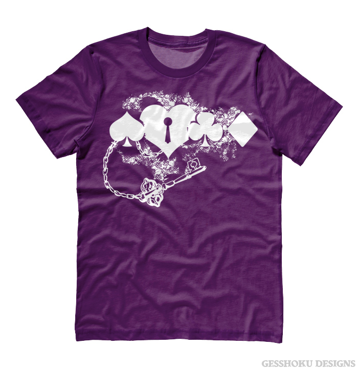 Key to My Heart Card Suit T-shirt - Purple
