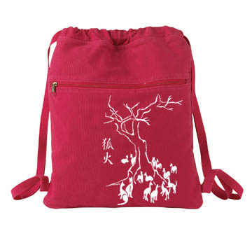 Kitsune Fire Cinch Backpack - Red