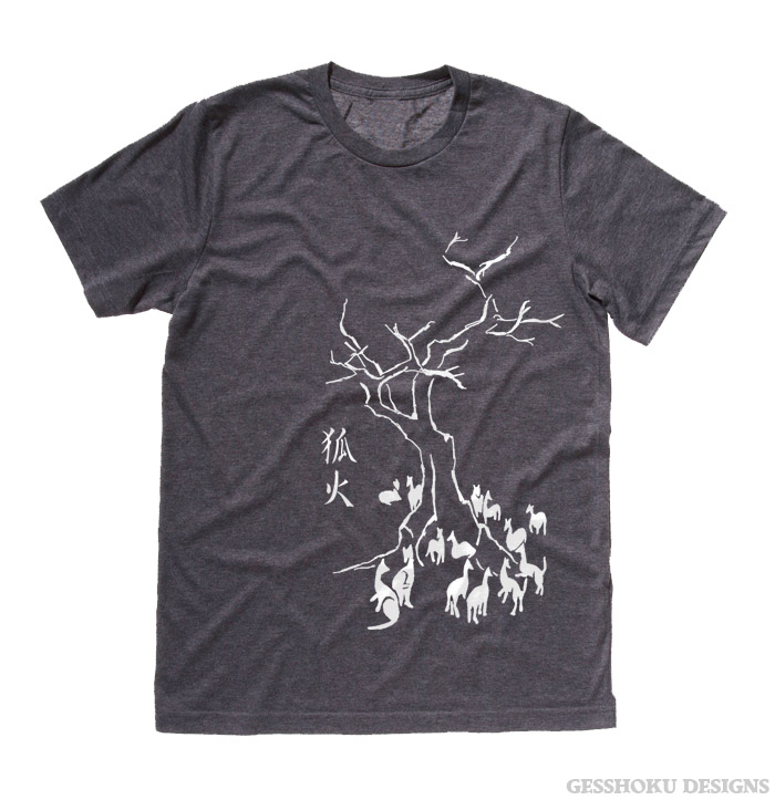 Kitsune Fire T-shirt - Charcoal Grey
