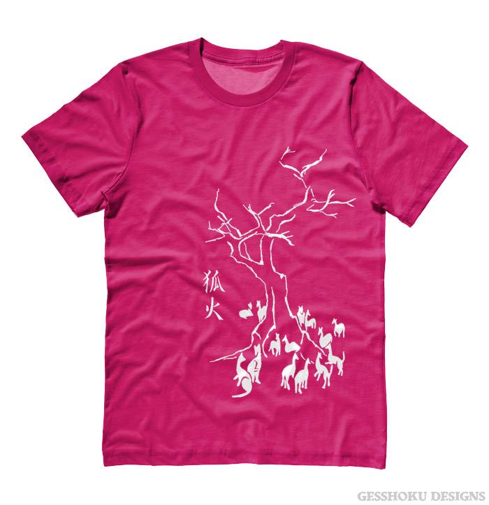 Kitsune Fire T-shirt - Hot Pink