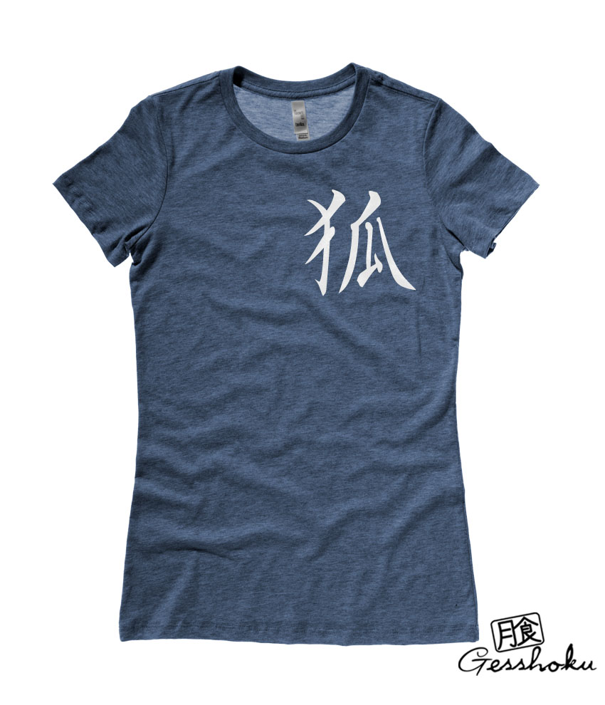 Kitsune Kanji Ladies T-shirt - Heather Navy