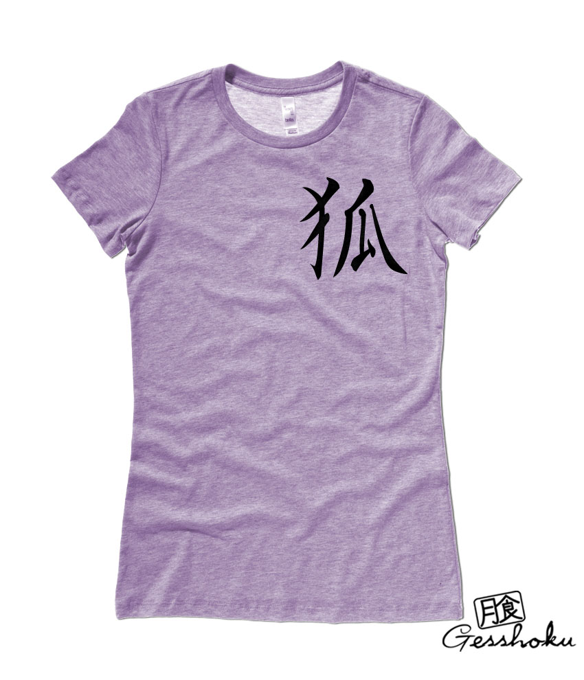 Kitsune Kanji Ladies T-shirt - Heather Purple