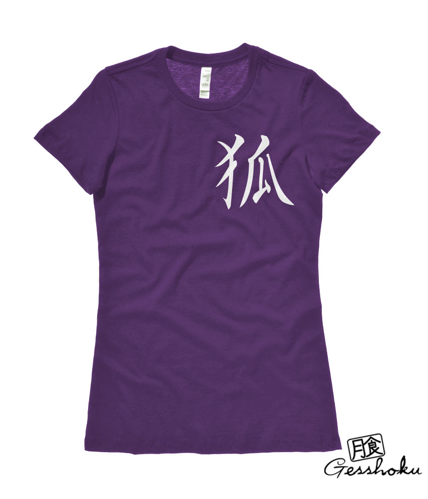 Kitsune Kanji Ladies T-shirt - Purple