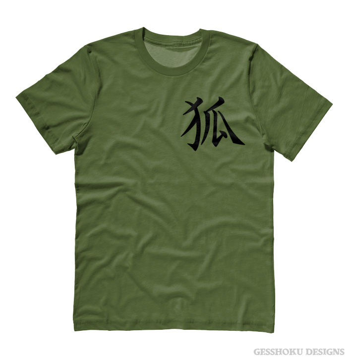 Kitsune Kanji T-shirt - Olive Green