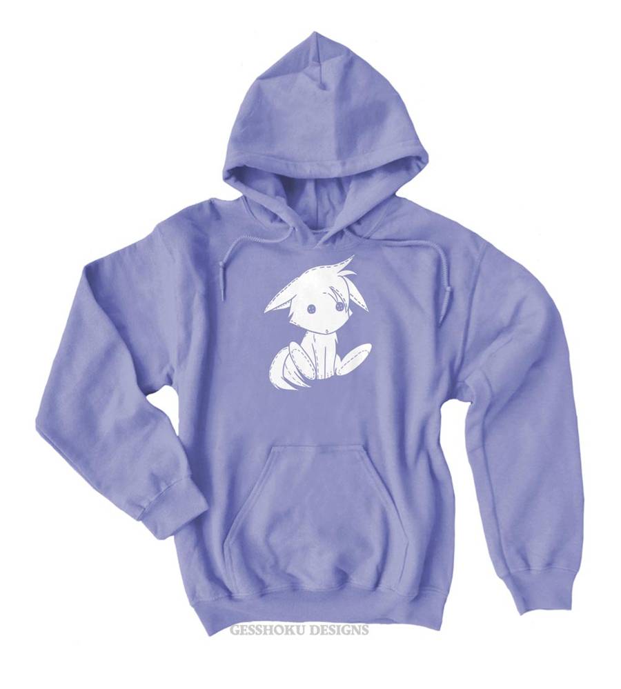 Plush Kitsune Pullover Hoodie - Violet