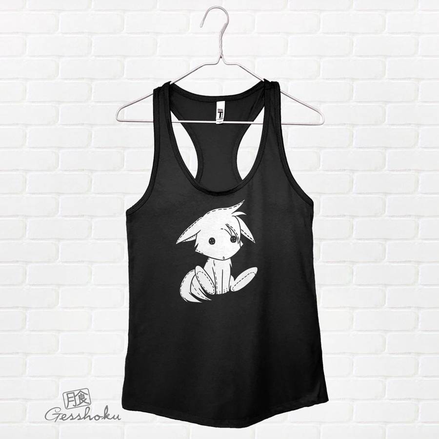 Plush Kitsune Flowy Tank Top - Black