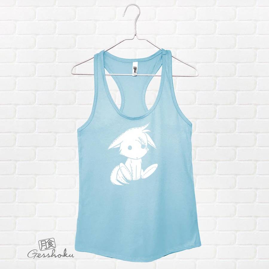 Plush Kitsune Flowy Tank Top - Light Blue