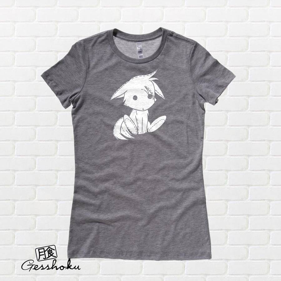 Plush Kitsune Ladies T-shirt - Deep Heather Grey