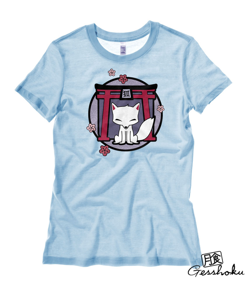 Kitsune Shrine Ladies T-shirt - Light Blue