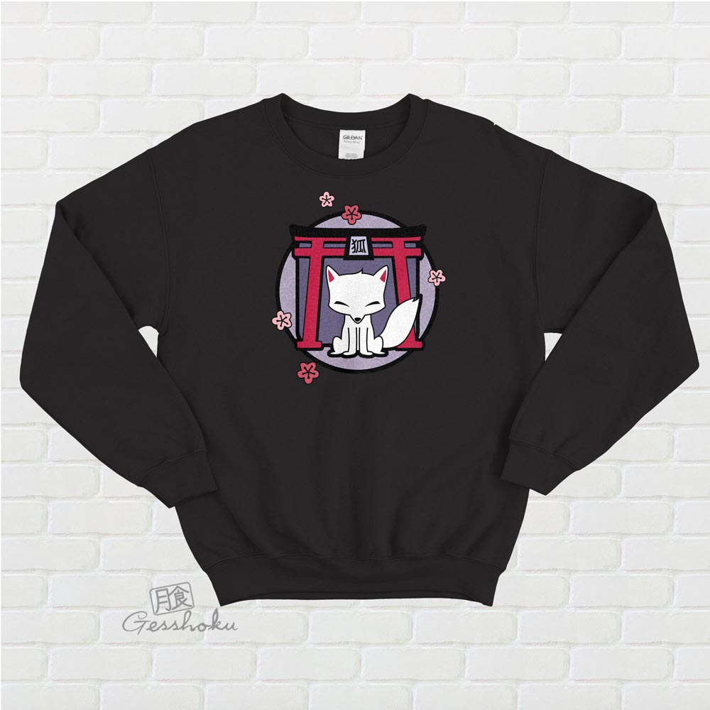 Kitsune Shrine Crewneck Sweatshirt - Black