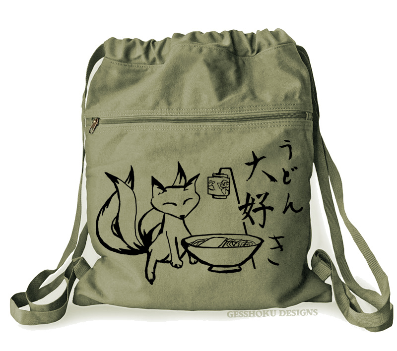 Kitsune Udon Cinch Backpack - Khaki Green