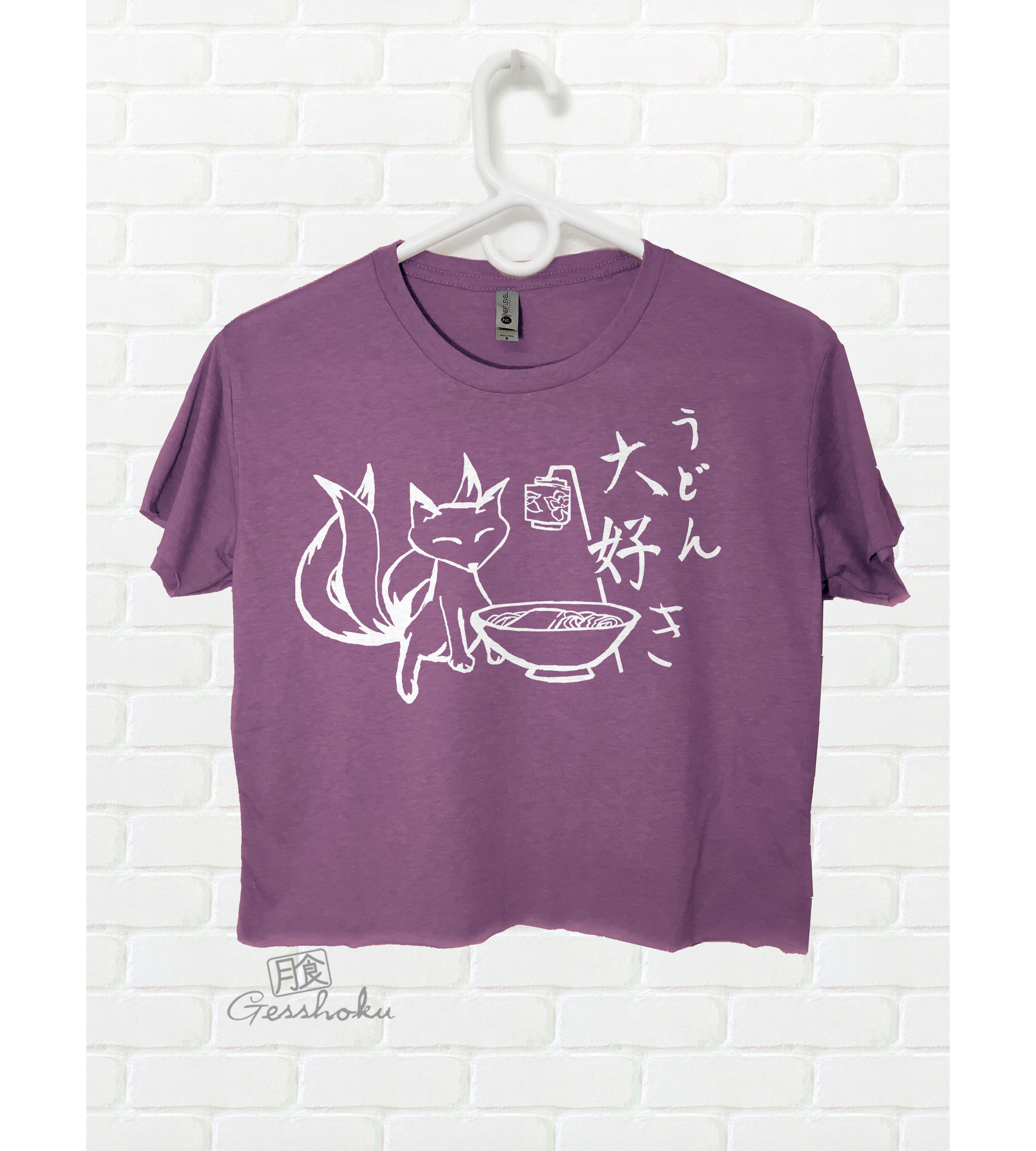 Kitsune Udon Crop Top T-shirt - Purple
