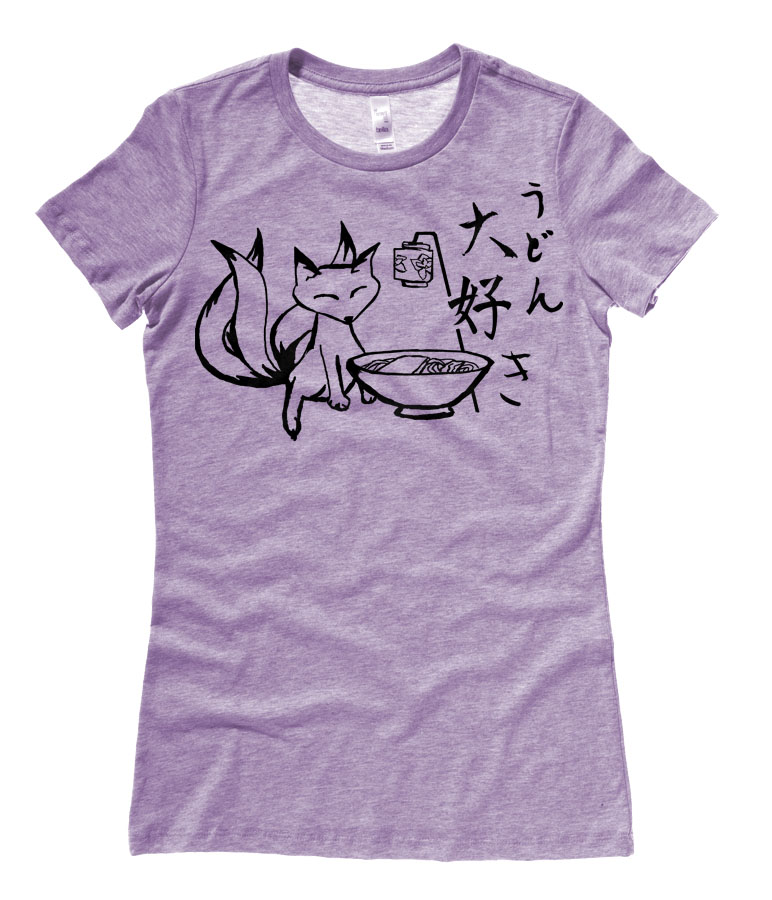 Kitsune Udon Ladies T-shirt - Heather Purple