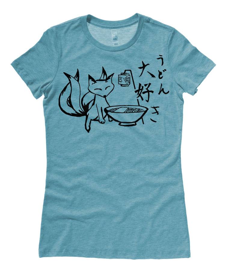 Kitsune Udon Ladies T-shirt - Heather Teal