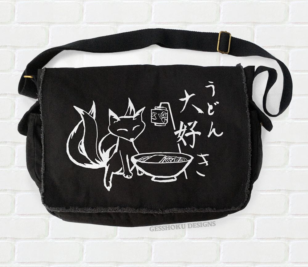 Kitsune Udon Messenger Bag - Black-