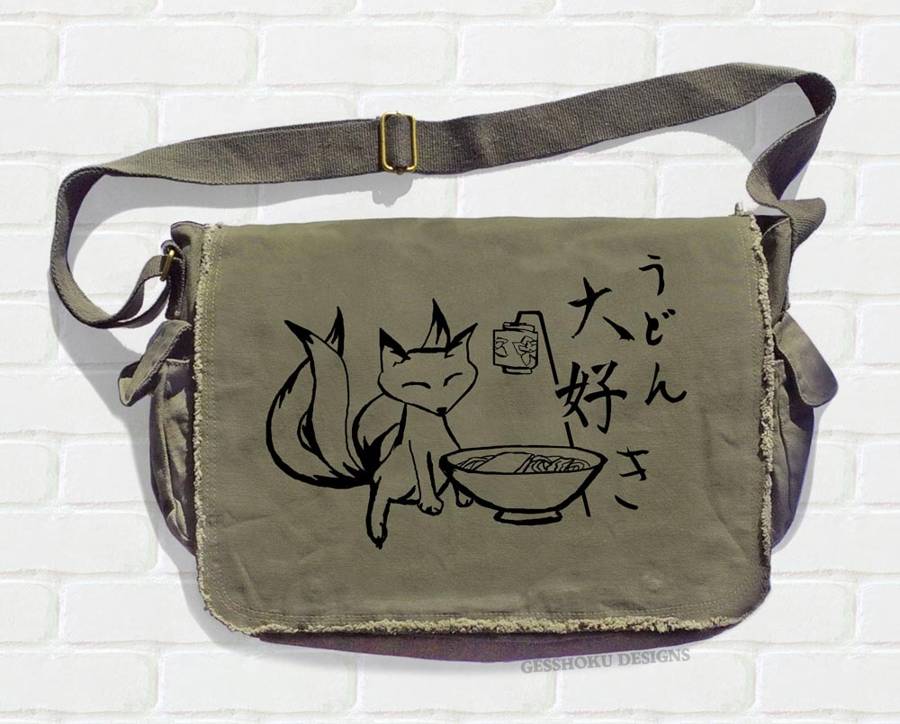 Kitsune Udon Messenger Bag - Khaki Green