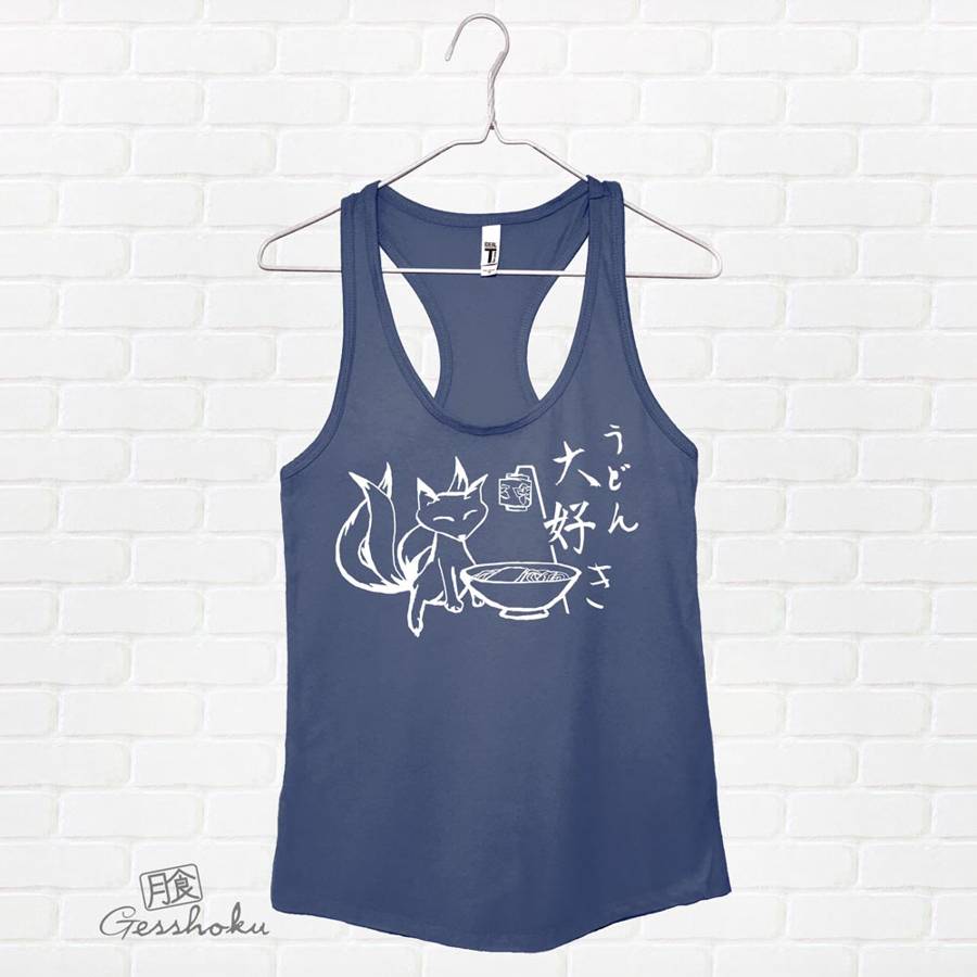 Kitsune Udon Flowy Tank Top - Indigo Blue