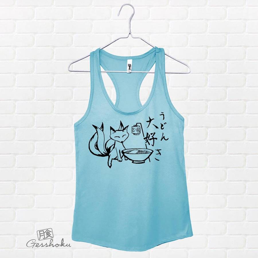 Kitsune Udon Flowy Tank Top - Light Blue