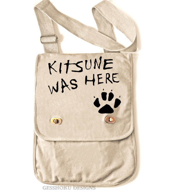 Kitsune Was Here Field Bag - Natural
