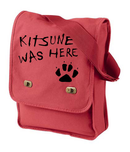 Kitsune Was Here Field Bag - Red