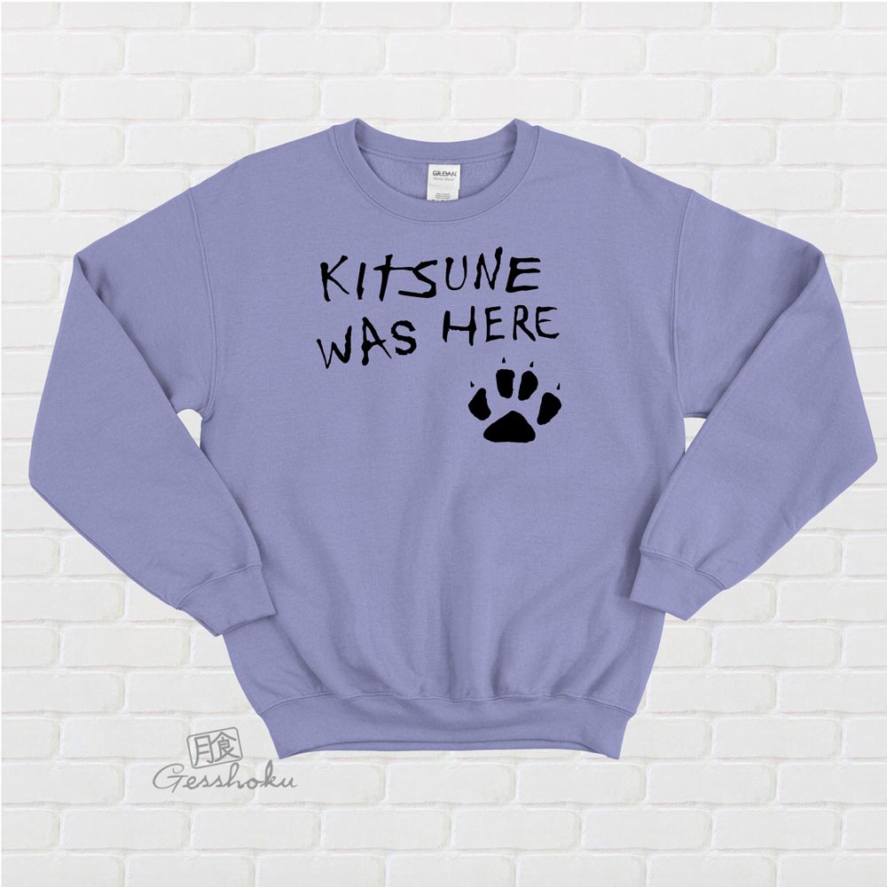Kitsune Was Here Crewneck Sweatshirt - Violet