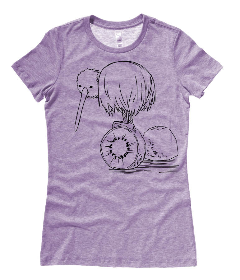 Fruity Kiwi Bird Ladies T-shirt - Heather Purple