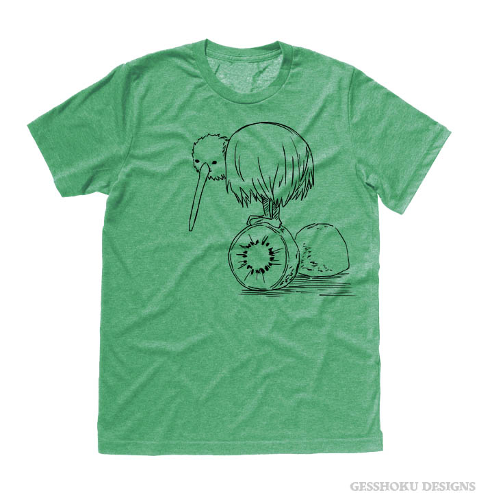 Fruity Kiwi Bird T-shirt - Heather Green