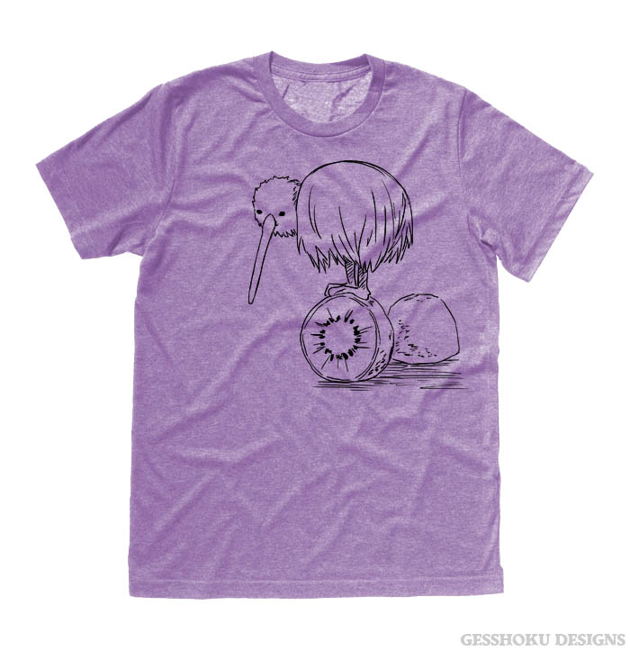 Fruity Kiwi Bird T-shirt - Heather Purple