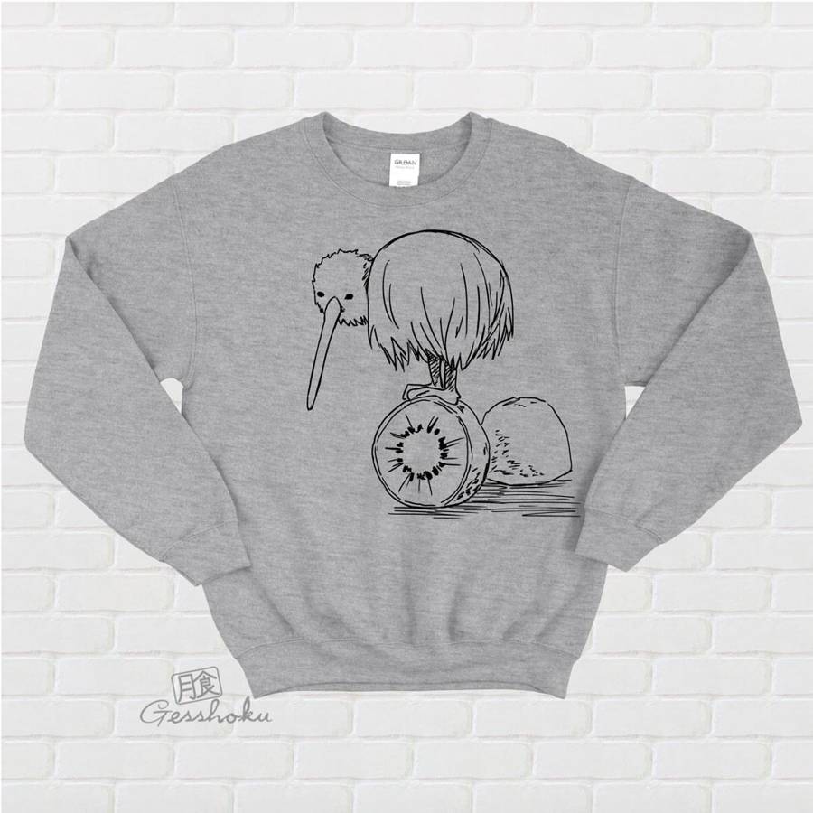 Fruity Kiwi Bird Crewneck Sweatshirt - Light Grey