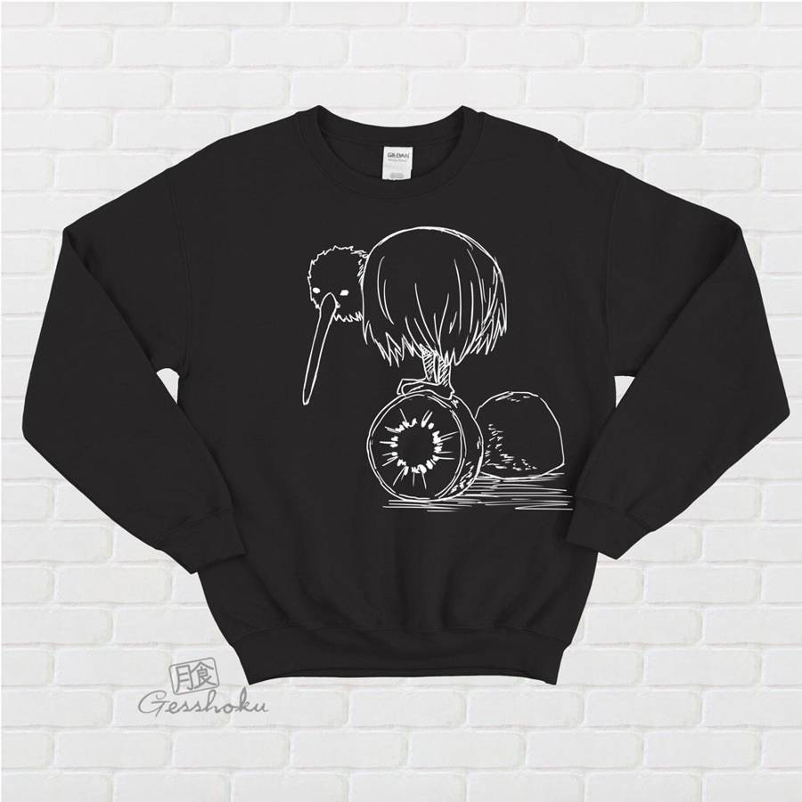 Fruity Kiwi Bird Crewneck Sweatshirt - Black