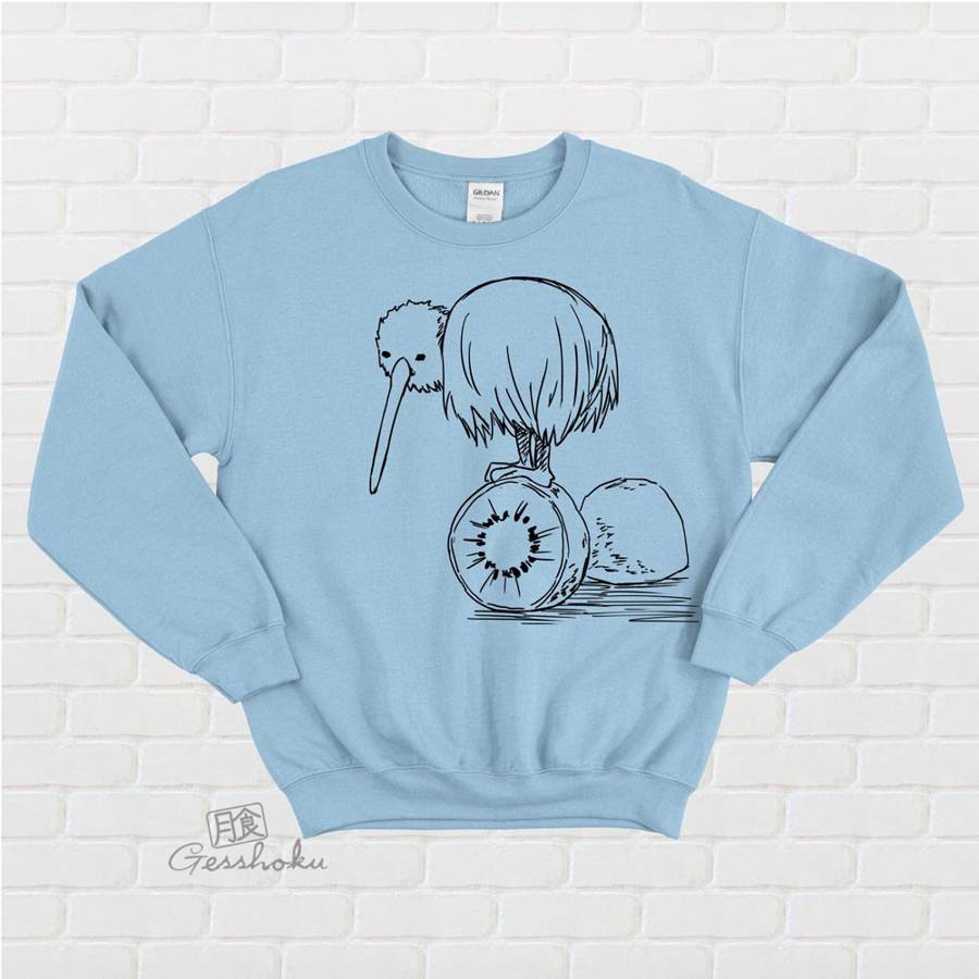 Fruity Kiwi Bird Crewneck Sweatshirt - Light Blue