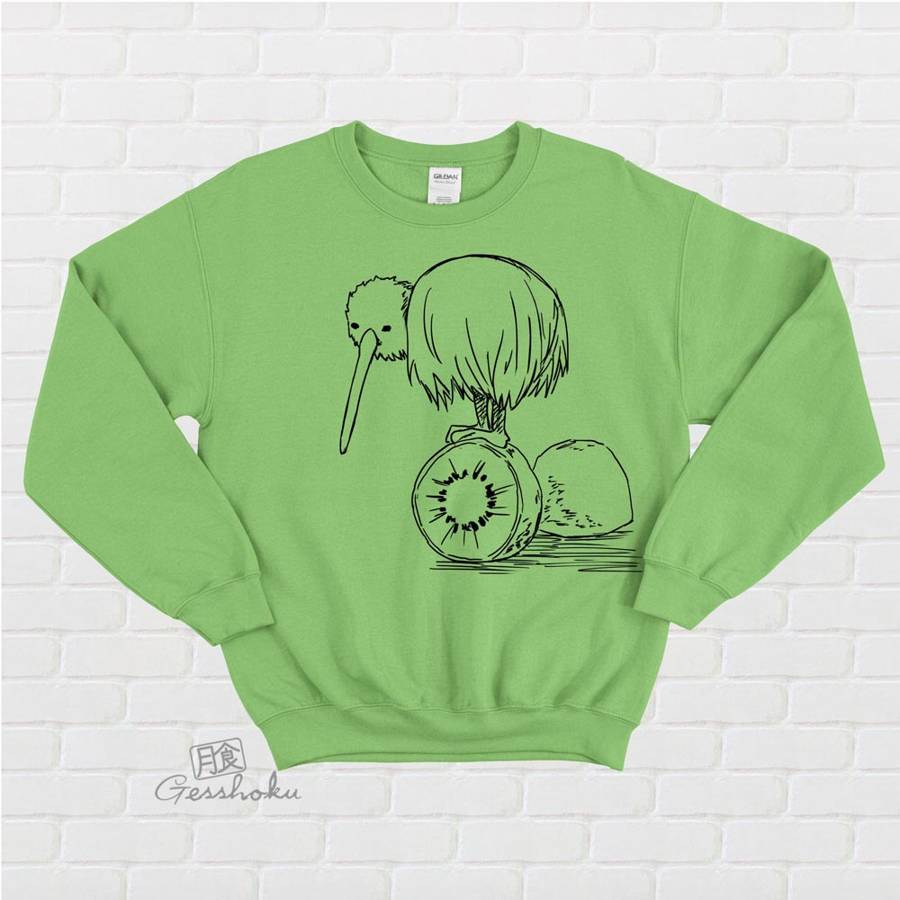 Fruity Kiwi Bird Crewneck Sweatshirt - Lime Green