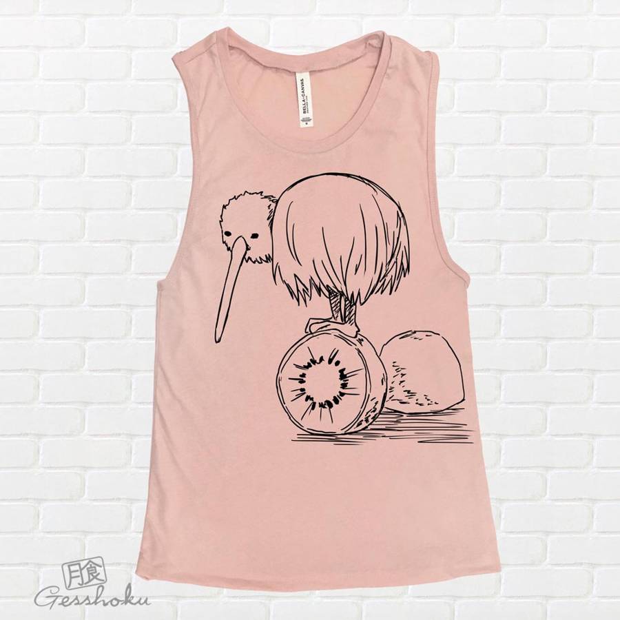 Fruity Kiwi Bird Sleeveless Top - Rose Gold