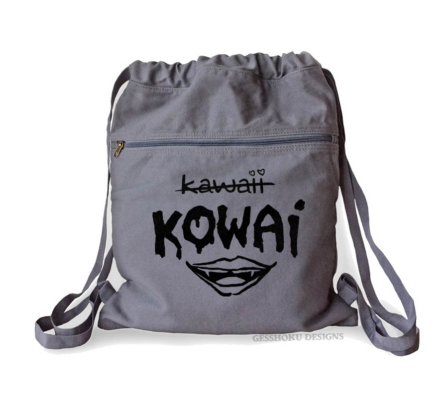 KOWAI Not Kawaii Cinch Backpack - Smoke Grey