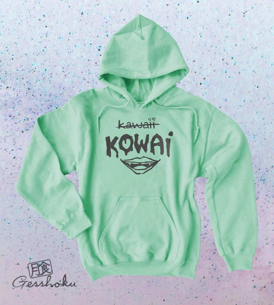 KOWAI not Kawaii Pullover Hoodie - Mint