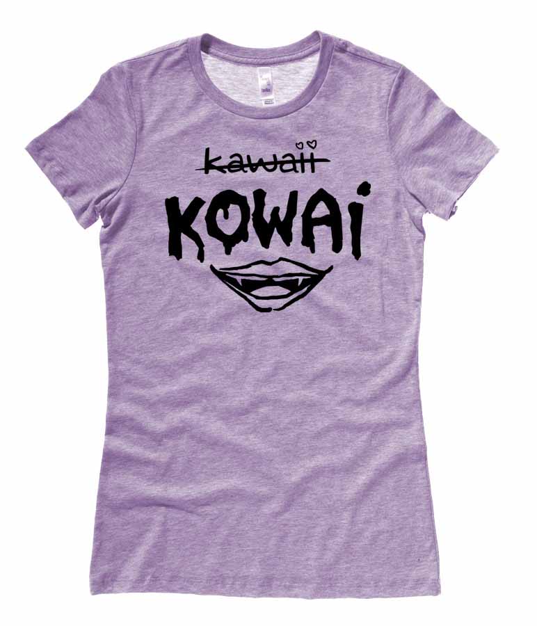 KOWAI not Kawaii Ladies T-shirt - Heather Purple