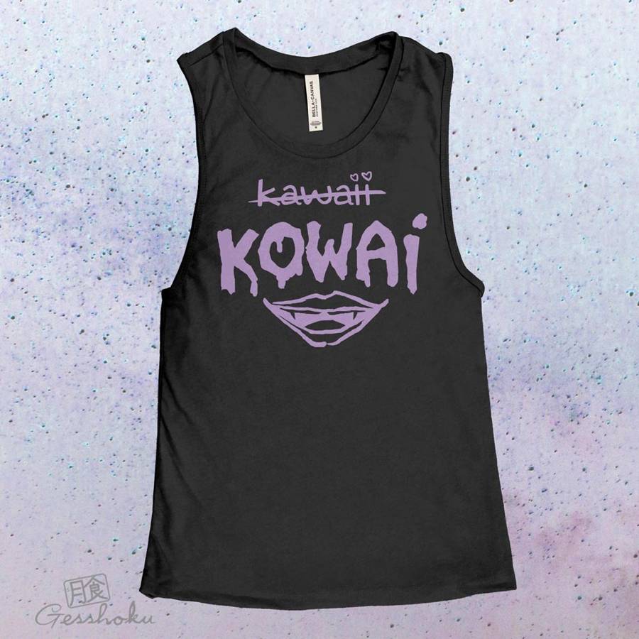 KOWAI not Kawaii Sleeveless Top - Purple/Black